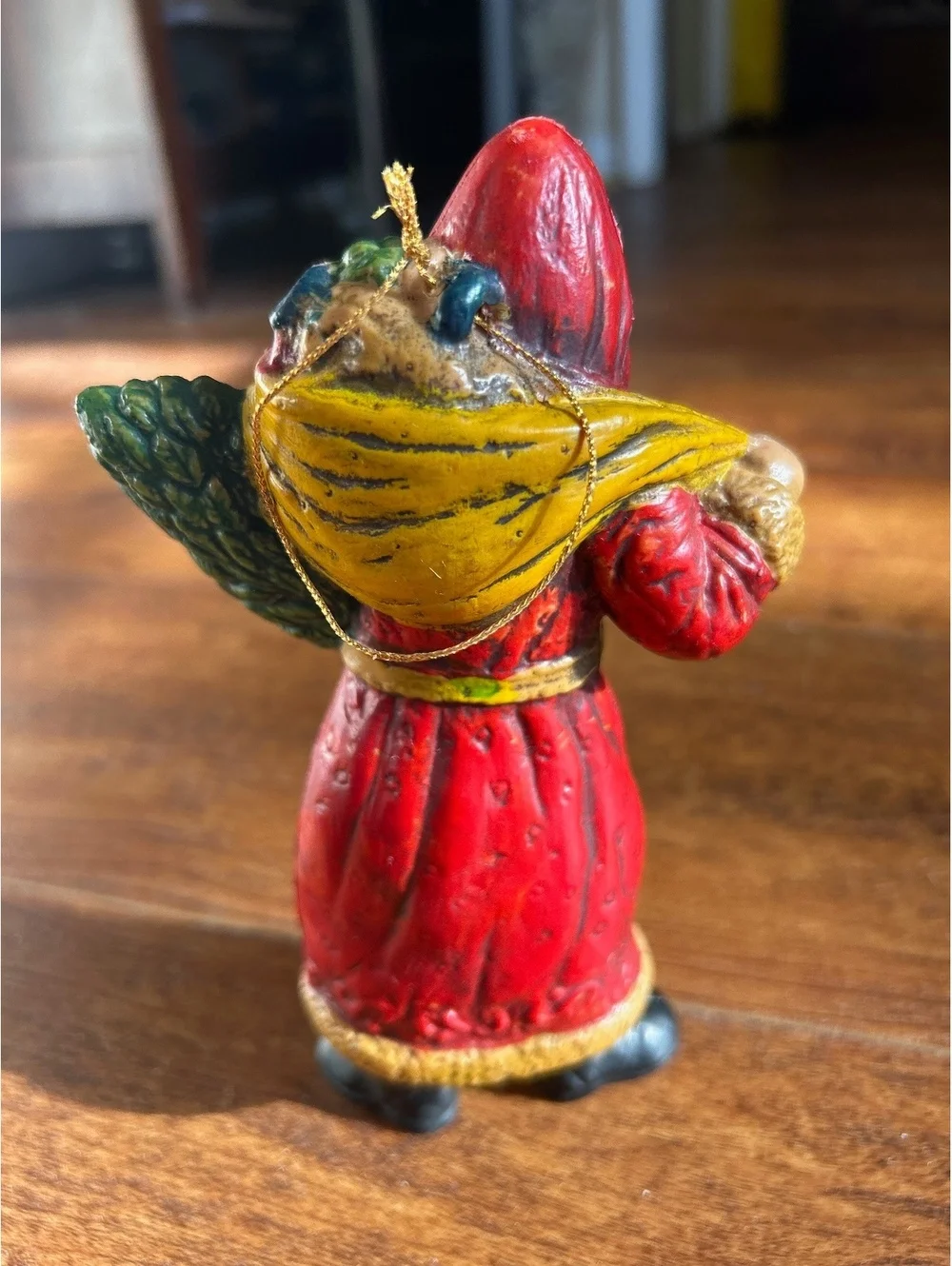 Vintage Santa Claus Figurines Set of 2 Hand-Painted Blow Mold Holiday Decor